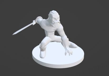 barbaro spada dungeon draghi fantasia maschio dnd gioco guerra 3d print model - Mito3D