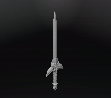 bárbaro espada arma mitologia fantasia decoração escultura miniatura faca lâmina afiado crânio Guerreiro cavaleiro aço ferro anão arte tampo mesa 3d print model - Mito3D