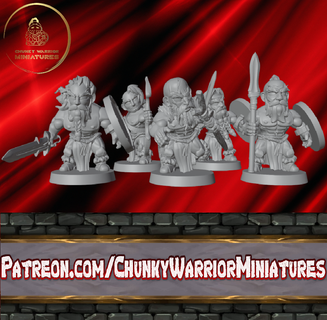 barbarian warband barbarians warband warriors fantasy dark fantasy rpg dnd tabletop wargame wargaming  3d print model - Mito3D