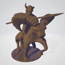 barbaro encabronado art barbariche viking di capra lancia le ampie corna savage guerra la 3d print model - Mito3D