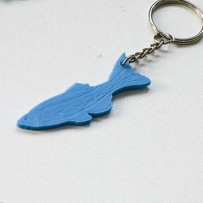 barbate fish keychain key rings guesthouse accessories personalized fishing decoration gift collectibles unique design sea kawaii aesthetic 3d print model - Mito3D