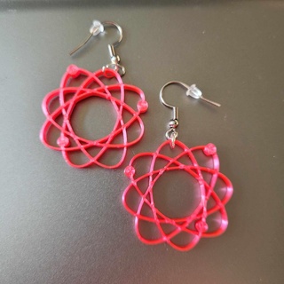 barbenheimer atomo orecchino oppenheimer Barbie atomo atomico scienza orecchino fisica gioielleria 3d print model - Mito3D