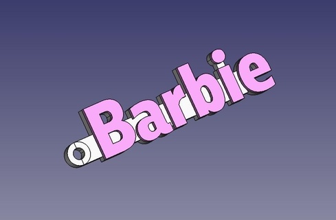 Barbie clé bague chaîne porte clés 3d print model - Mito3D