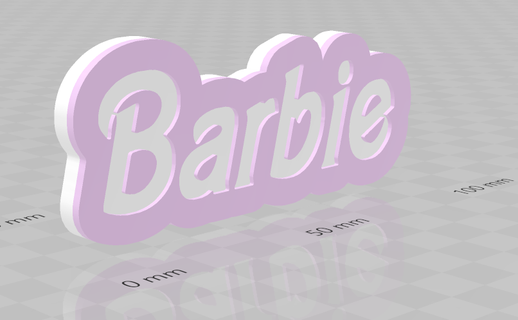 Barbie lettre Nom décoration conception 3d print model - Mito3D