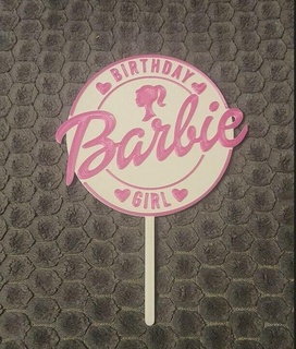 barbie - birthday girl cake topper toper 3d print model - Mito3D