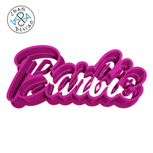 barbie - logo cookie cutter fondant polymer clay gadget head brand baking birthday pastry celebration 3d print model - Mito3D