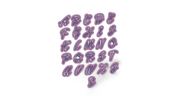 barbie alphabet letters cutter set 3d print model - Mito3D