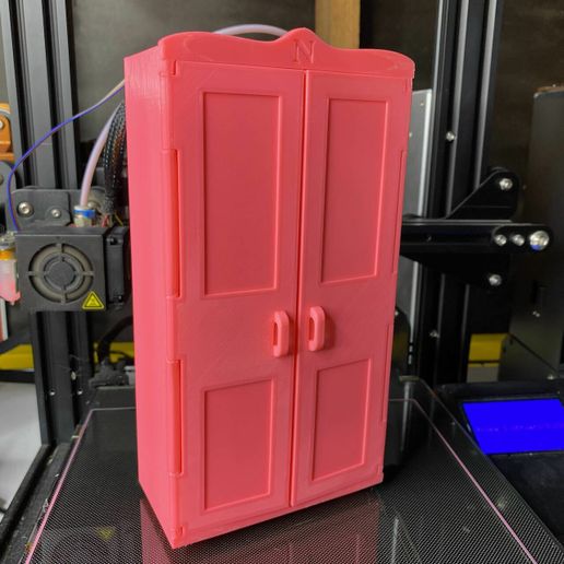 Barbie armário sapato gabinete print in place portas brinquedo estante prateleiras boneca casa impressão colocar Malibu Stacy sonhos 3D print model - Mito3D