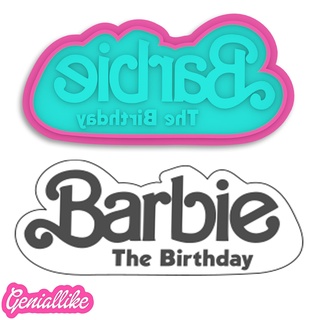 Barbie cumpleaños cortador galletas Galleta dinosaurio fondant polímero arcilla 3d print model - Mito3D