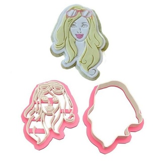 barbie cokkie cutter stamp cookies kids fondant 3d print model - Mito3D