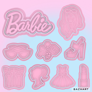 Barbie Galleta cortador conjunto galletas 3d print model - Mito3D