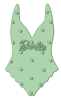 Barbie kurabiye kesici mayo takım elbise banyo 3d print model - Mito3D