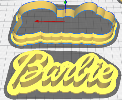barbie cookie cutter version 2 logo art cartoon 3d print model - Mito3D