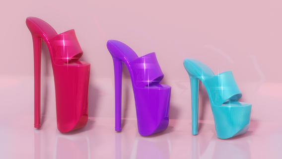 barbie doll sripper heels barbie heels barbie heels stripper heels doll  3d print model - Mito3D