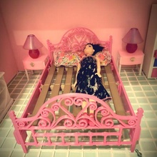 Barbie oyuncak bebek evi yatak oyun mobilya çift 3d print model - Mito3D