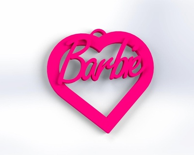 Barbie pendientes barbie llavero aros pendiente logo equipo juguete Guau 3d print model - Mito3D
