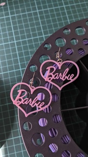 barbie earrings x3 designs hoops jewellery 3d print model - Mito3D