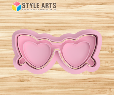 barbie glasses glasses heart cookie cutter heart - cookies barbie cutting movie lenses cookies cutter porcelain clay bakery  3d print model - Mito3D