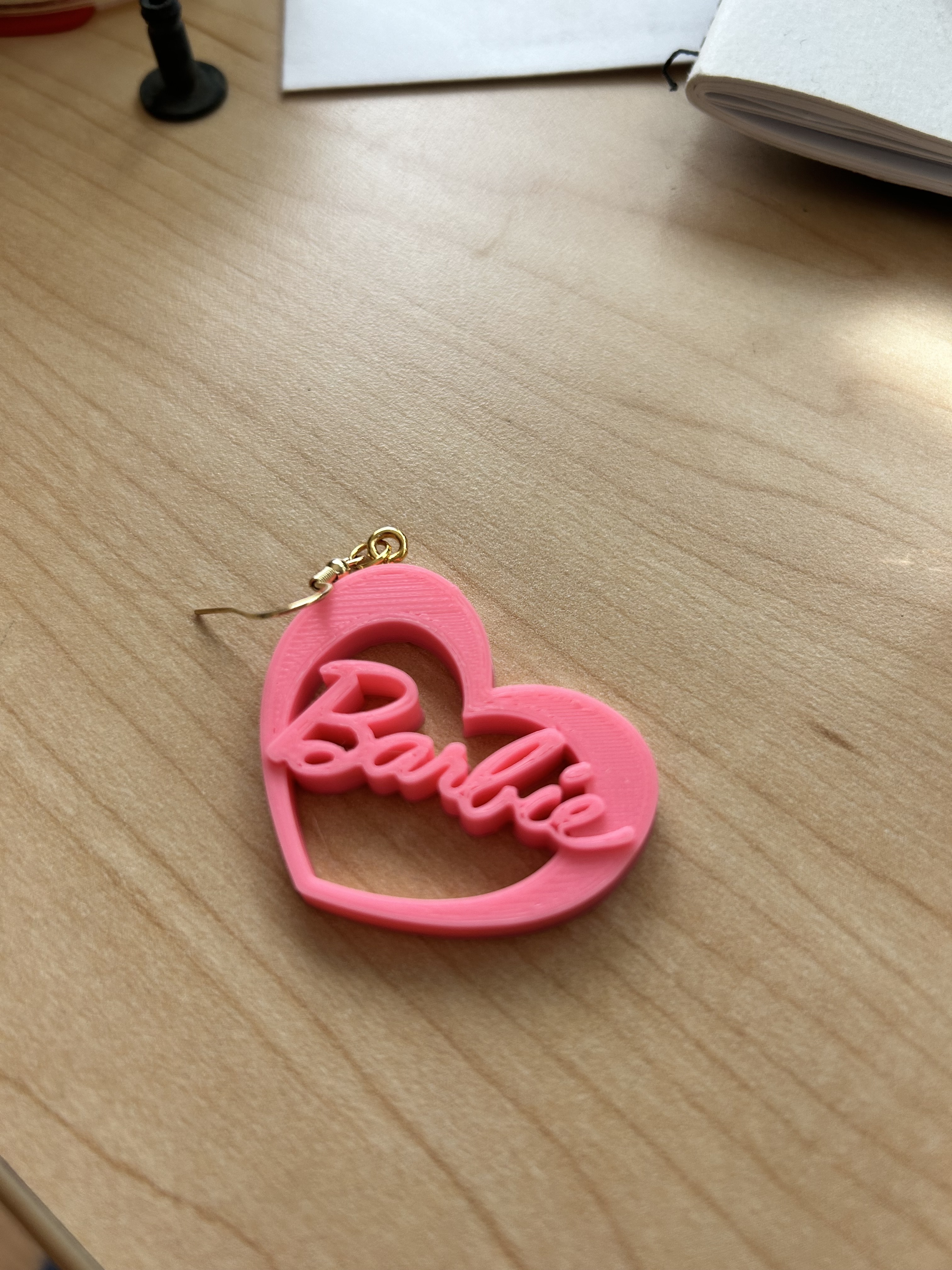 barbie heart charm earrings diy diyearrings 3D print model - Mito3D