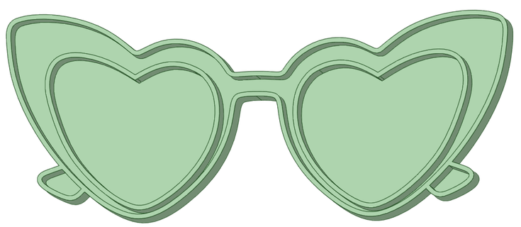 barbie heart cookie cutter glasses eyewear 3d go 3d print model - Mito3D