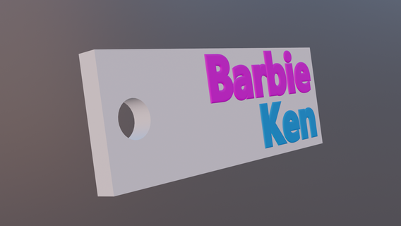 Barbie Ken porte clés 3d print model - Mito3D