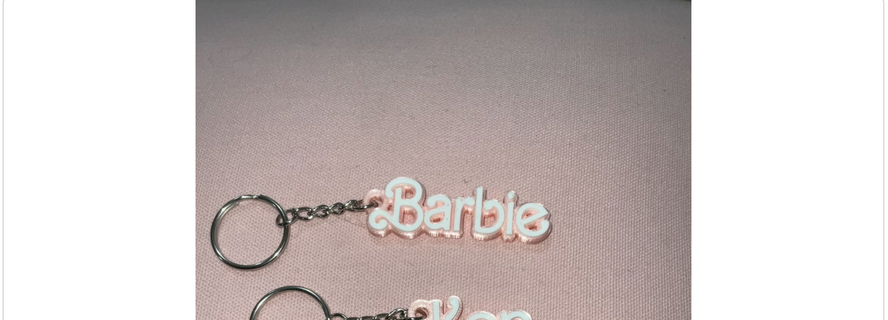 Barbie porte clés logo 3d print model - Mito3D