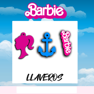 Barbie chaveiro âncora filmes marcas logotipo 3d print model - Mito3D