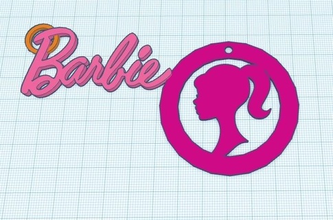 Barbie chaveiro brincos 3d decoração 2023 margot robbie brinco Mattel logotipo livre 3d print model - Mito3D