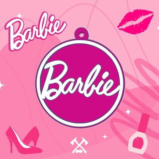 Barbie portachiavi medaglia stile ragazze film Bambola 3d print model - Mito3D