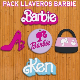 barbie keychain pack - key chain rings shoe movie pink lively ken bag pendant 3d print model - Mito3D
