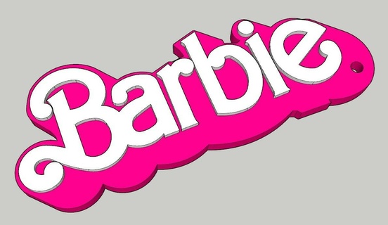 Barbie llavero llave anillo conocido rosado 3d print model - Mito3D