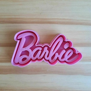 Barbie logo biscotto taglierina argilla fondente 3d print model - Mito3D