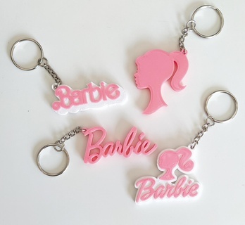 Barbie logo porte clés pack enfant jouet barbiologue cadeau fille enfants art Jeu film 3d print model - Mito3D