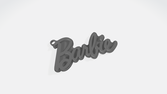 Barbie logo anahtarlık anahtar pembe 3d print model - Mito3D