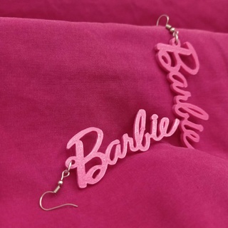 barbie logo earrings 3d print model - Mito3D