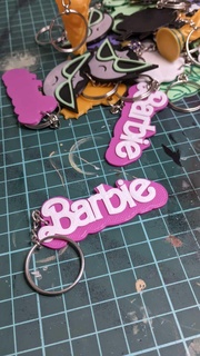 barbie logo keychain 3d print model - Mito3D