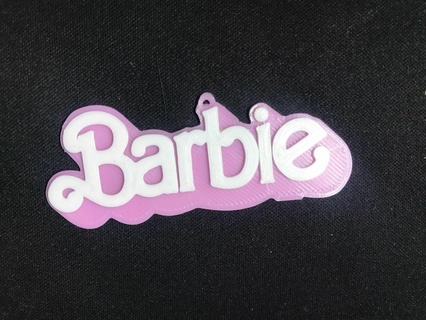 Barbie logo porte clés Collier bijou Ken rose blanc 3d print model - Mito3D