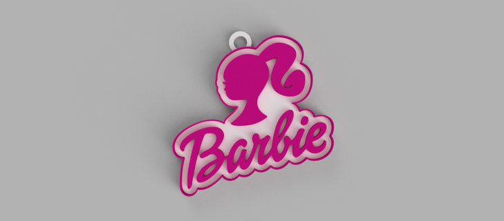Barbie logo llavero colgante pendiente arete 3d print model - Mito3D
