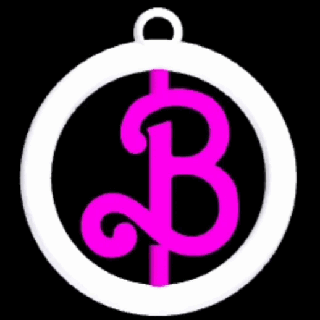 Barbie logo color girar llave anillo llavero giratorio joya collar letra 3d print model - Mito3D