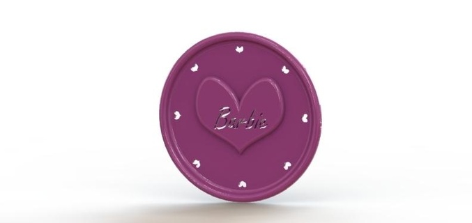 Barbie logotipo chave brinco distintivo joalheria pingente 3d print model - Mito3D