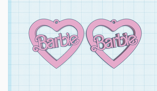Barbie Film inspiriert Herz Schmuck Puppe Geschenke Geburtstag Party Ohrringe Halskette Harz Schimmel 3d print model - Mito3D