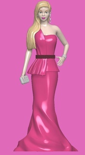 barbie party Art dress blonde 3d print model - Mito3D
