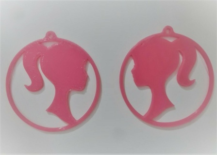 Barbie profilo orecchini logo 3d print model - Mito3D