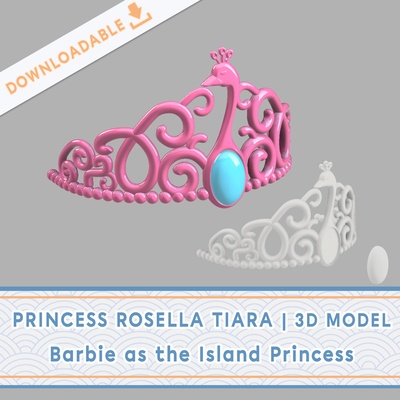 barbie roselle tiare 3d fichier cosplay costume princesse ligne île 3d print model - Mito3D