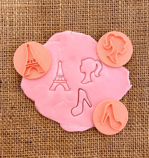 barbie stamp cookie cutter seal cutting cookies 3d print model - Mito3D