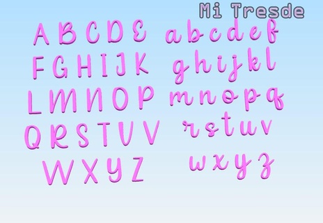 Barbie stile alfabeto lettere lettera pennarello francobollo 3d print model - Mito3D