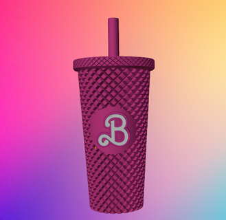 Barbie Becher Schlüsselbund Glas Starbucks Mode Tasse 3d print model - Mito3D