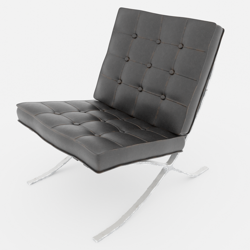 barcelona chair architecture modern interior furniture seat leather minimalistic 3D print model - Mito3D