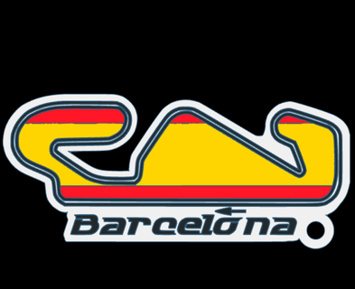 barcelona circuito chave anel chaveiro espanhol bandeira carreiras carros 3d impressão stl fanático detalhes presente esporte branco amarelo vermelho Preto seta pista Rapidez 3d print model - Mito3D