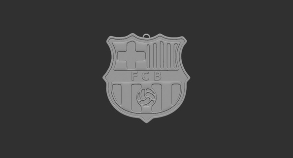 barcelona fc keychain Gadget shield barça soccer sports league 3d print model - Mito3D
